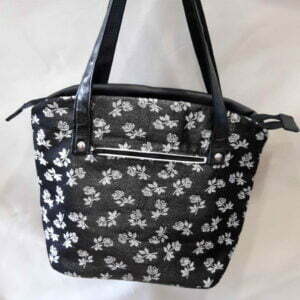 sac tulipe "noir et argent"
