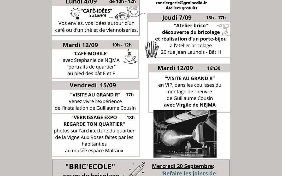 Le programme de Septembre