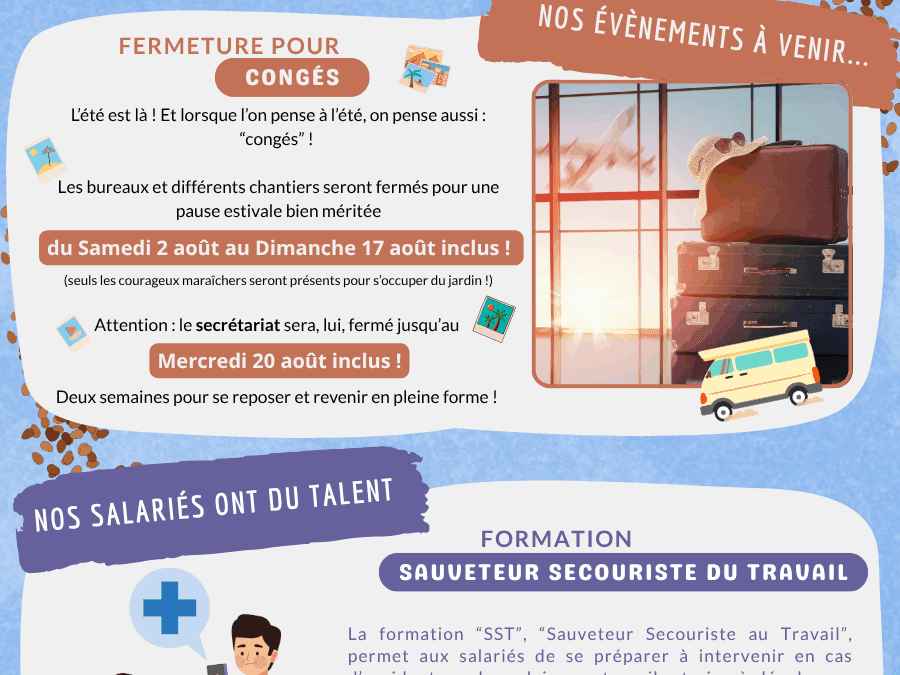 La Newsletter des mois de Juillet et Août 2025 !