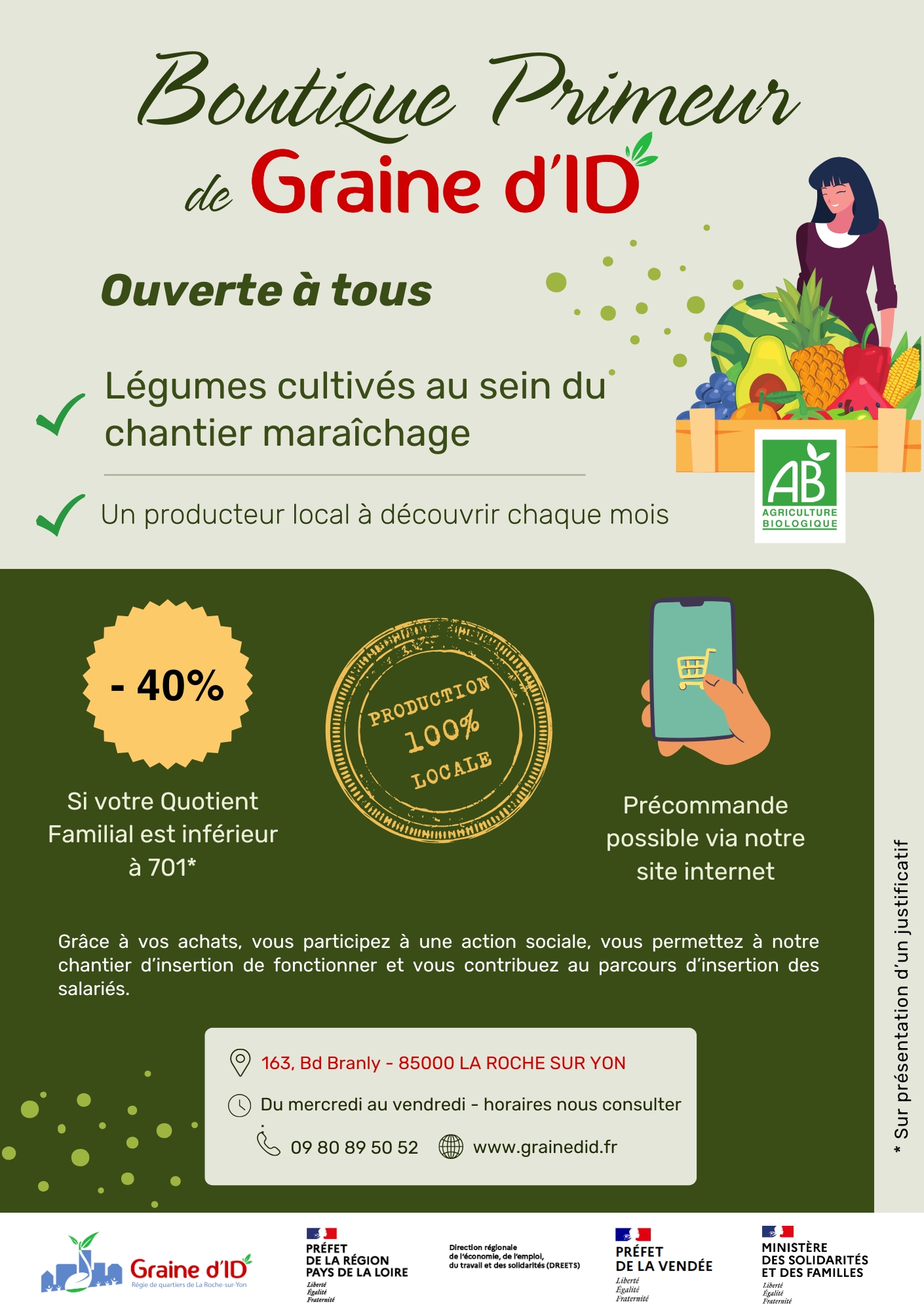 Flyer boutique primeur m à j 28 08 2025 Affiche boutique primeur