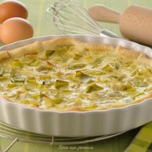 Tarte aux poireaux, chorizo et comté (6-8 personnes)