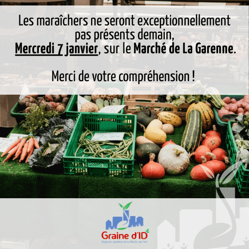 Pas de marché ce mercredi 7 janvier