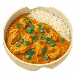Poulet au curry et riz (1 personne)