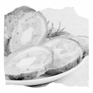 Farci de porc, crème d'ail (1 personne)